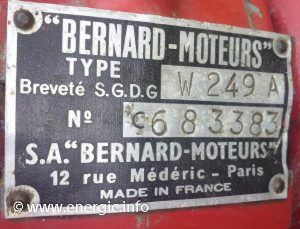 Energic moteur Bernard plaque www.energic.info