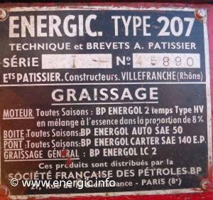 Energic motoculteur 207 moteur plaque www.energic.info