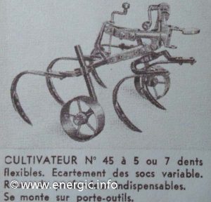 Energic motoculteur 220 series attachments - cultivateur 5/7 dents No. 45 www.energic.info