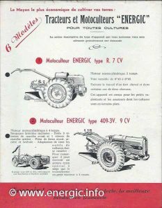 Energic tracteurs et Motoculteurs 6 models brochure. energic.info